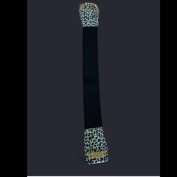 Leopard Print Belt with Gold Buckle - Picture 3 of 3